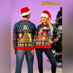 Fraggle Rock Ugly Christmas Sweatshirt Size 3X Polyester Holiday Party Nostalgic